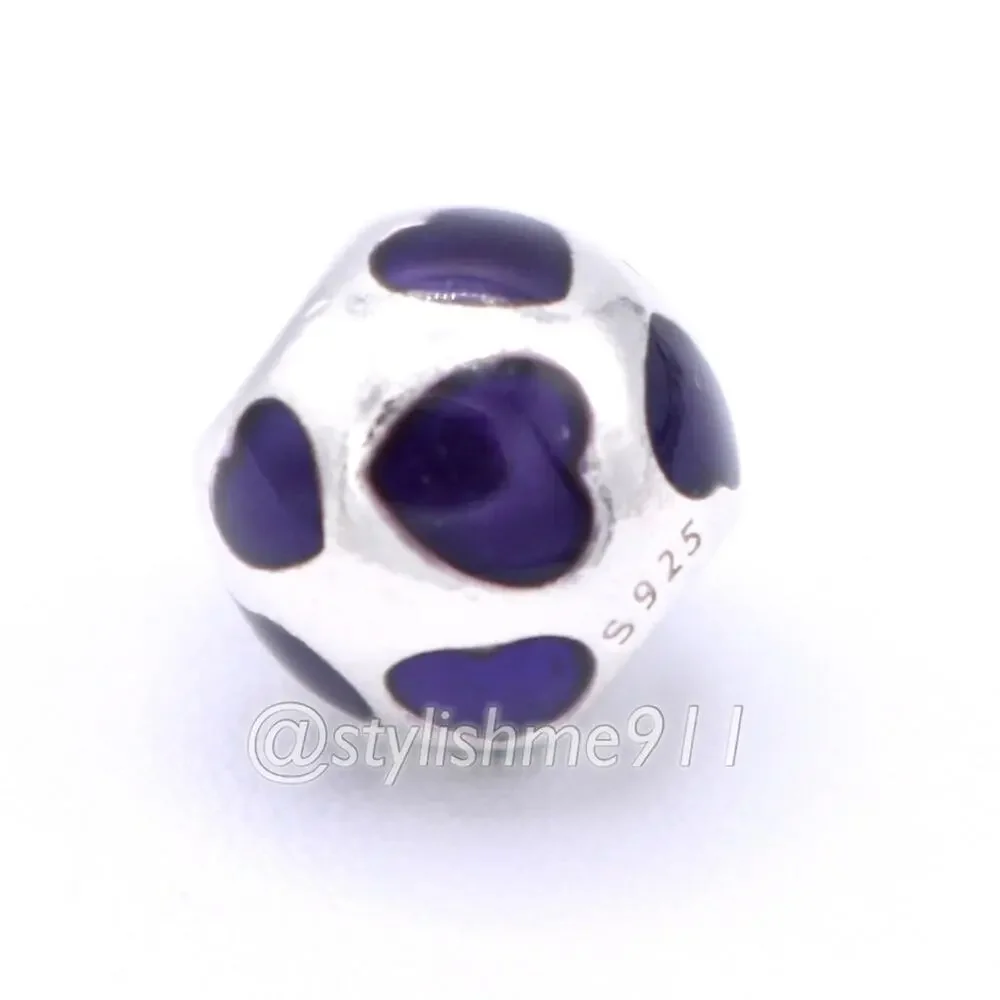 Authentic Pandora Love You Violet Enamel Charm - 790543EN13